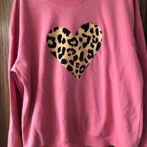 Pink Leopard Heart Sweatshirt 💗